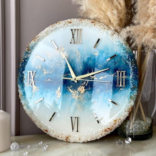 Blue Buzz resin clock