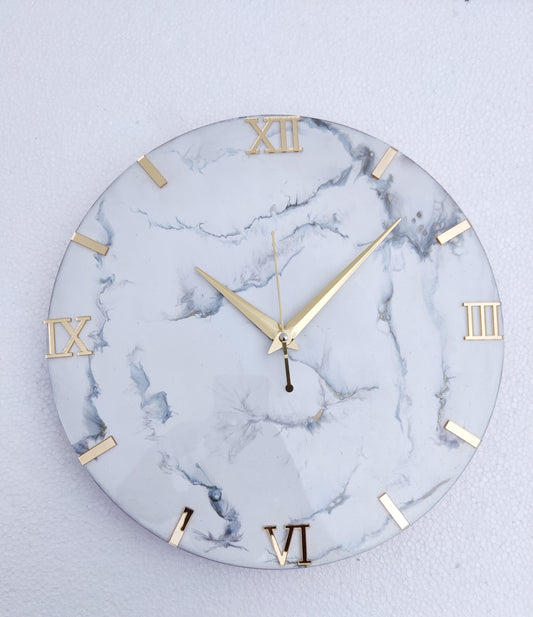 White Marble resin clock