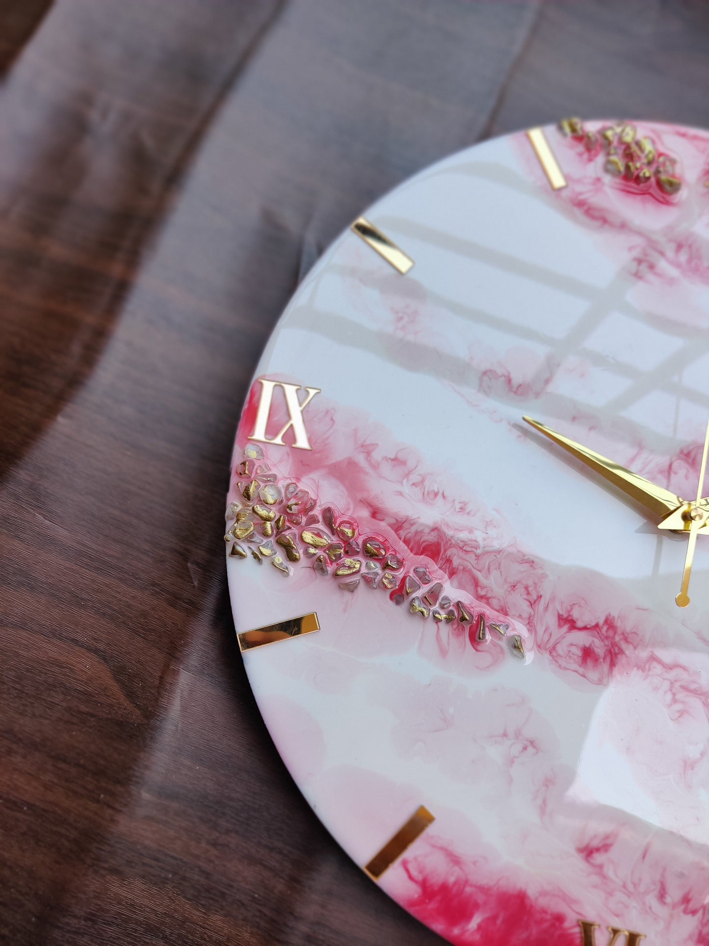 Pink resin clock