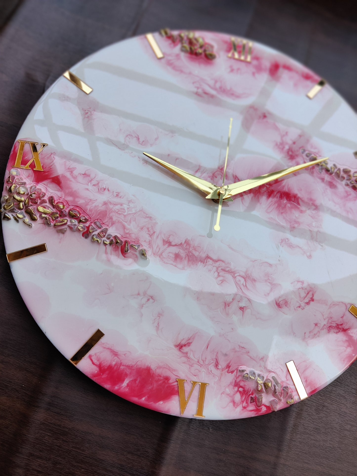 Pink resin clock