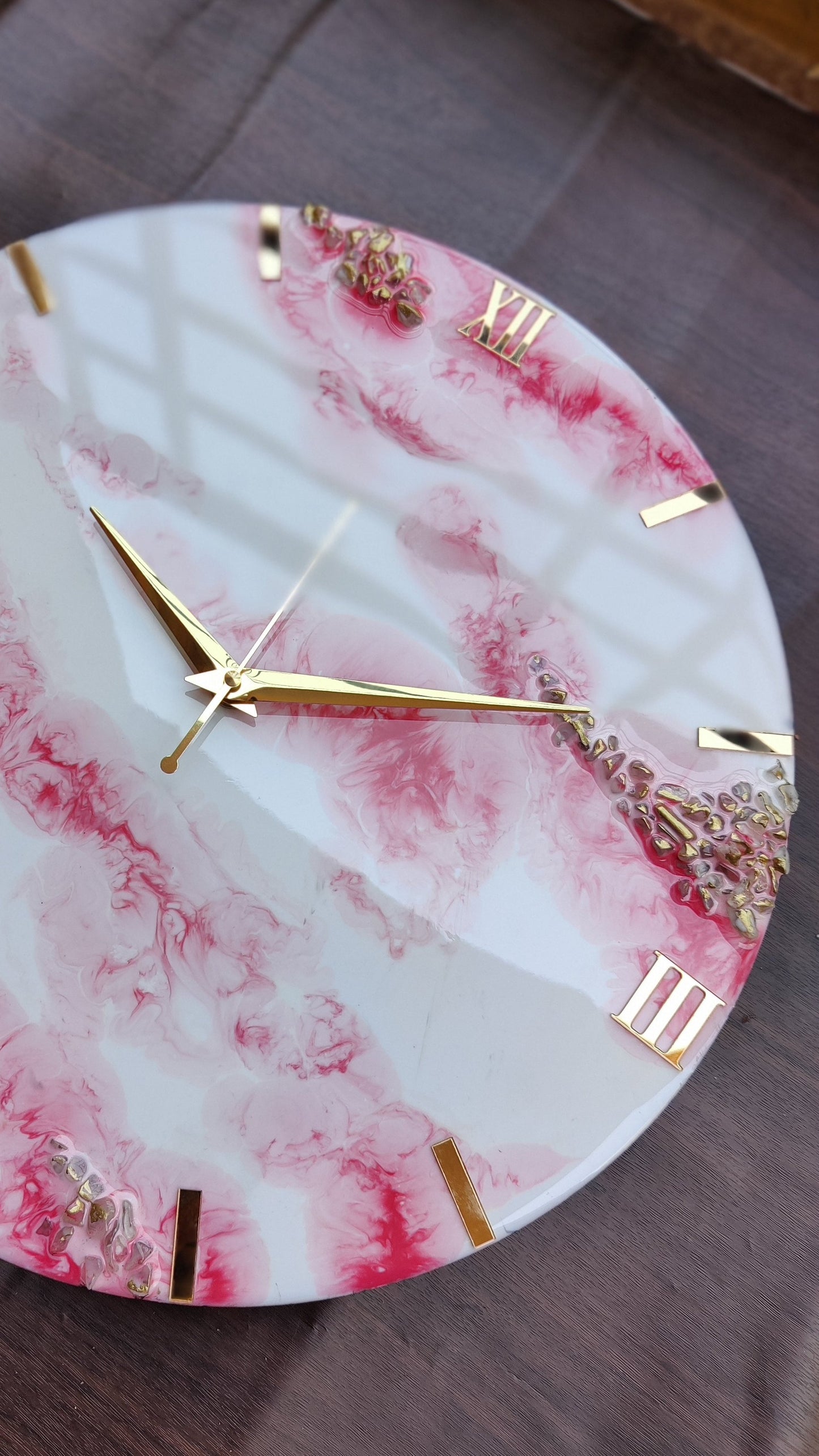 Pink resin clock