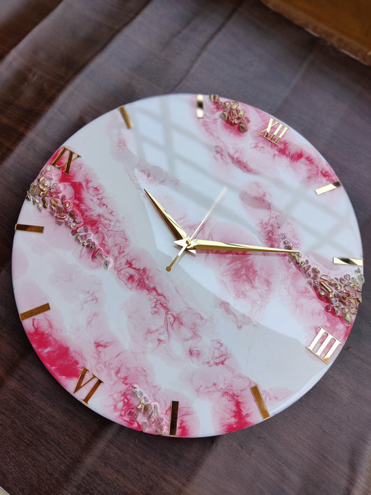 Pink resin clock