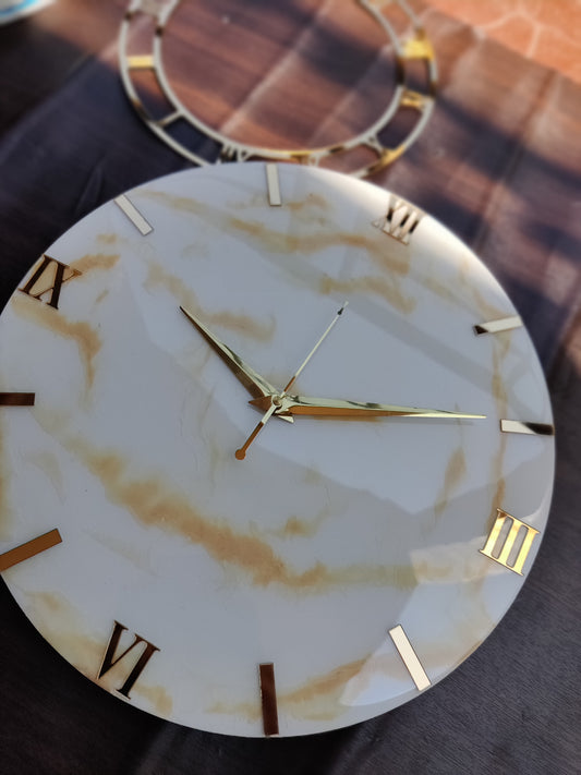 Cream resin clock