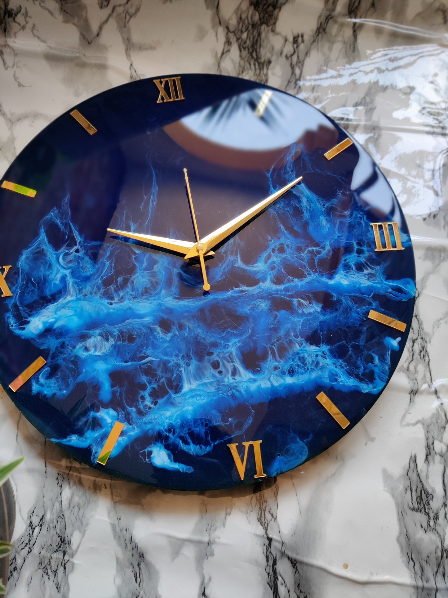 Dark Blue resin clock