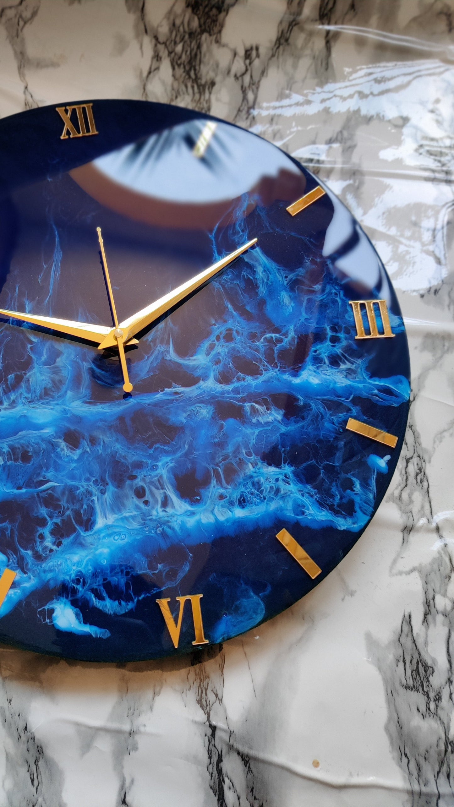 Dark Blue resin clock