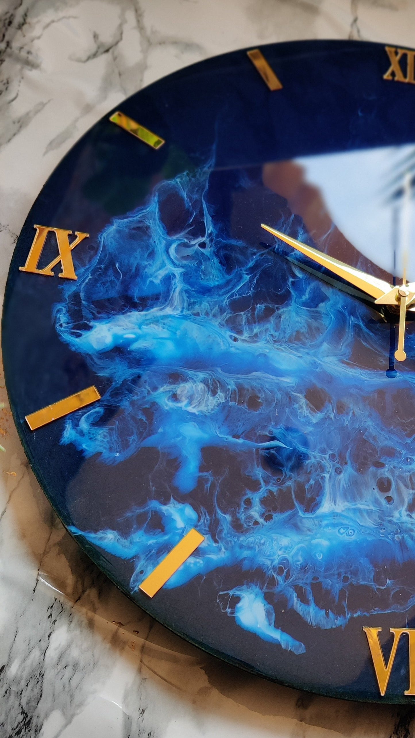 Dark Blue resin clock