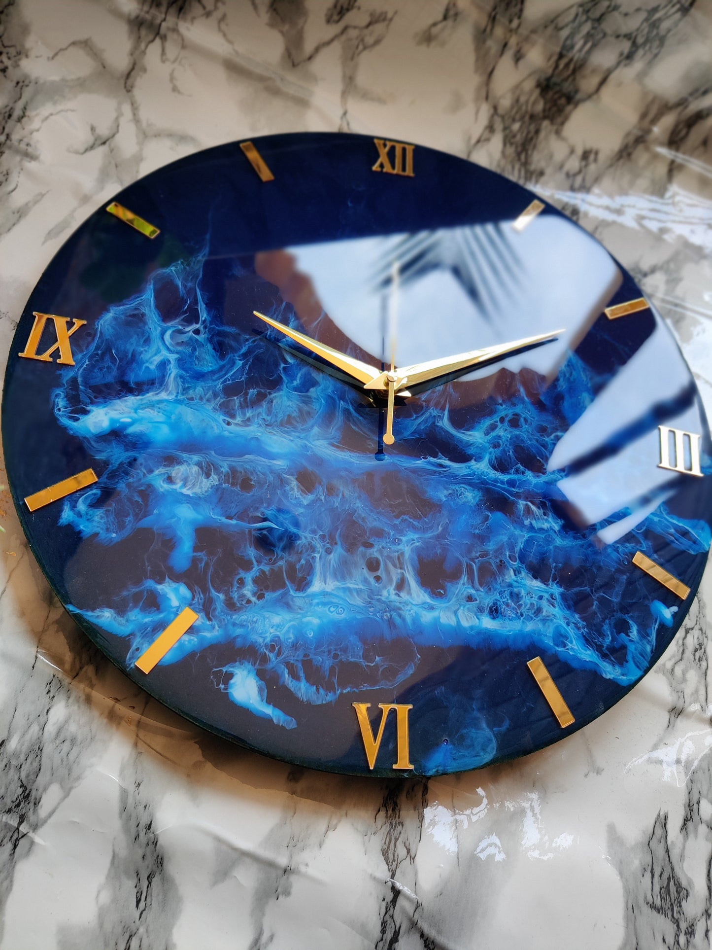 Dark Blue resin clock