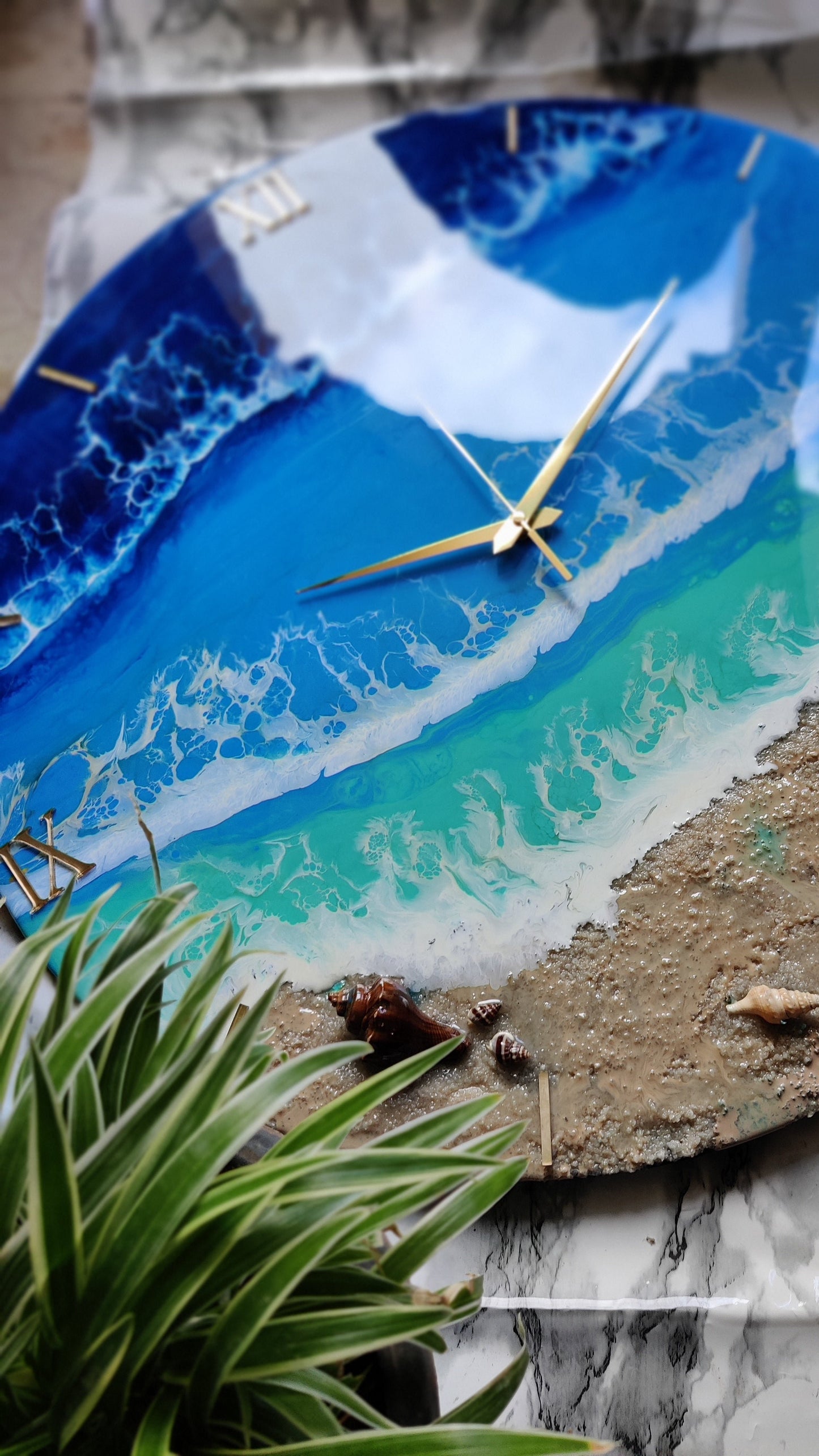 Blue Sea resin clock