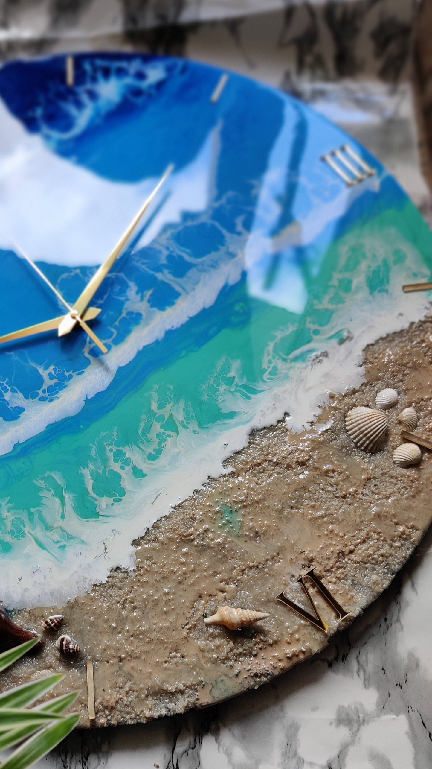 Blue Sea resin clock