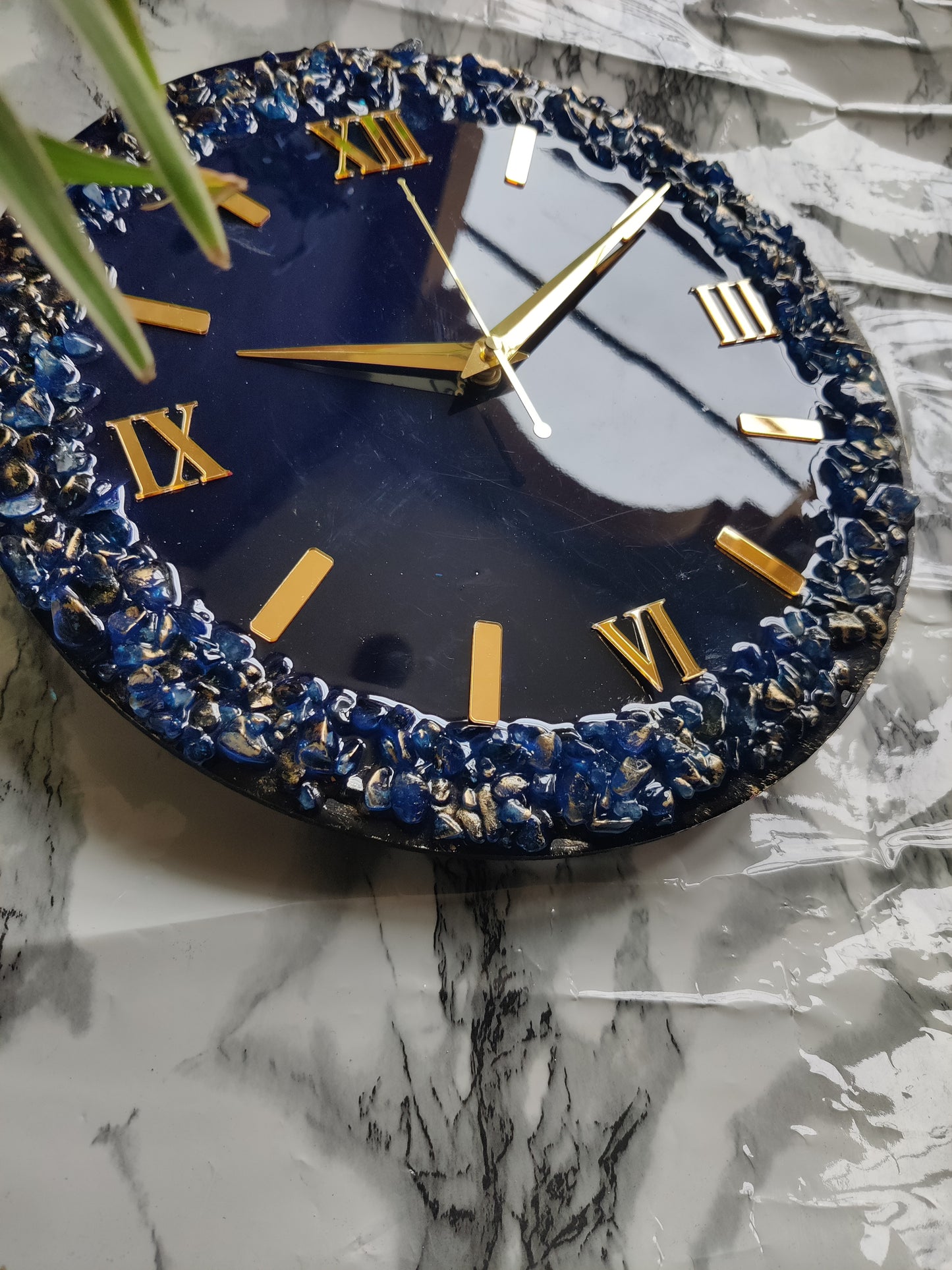 Deep Blue resin clock