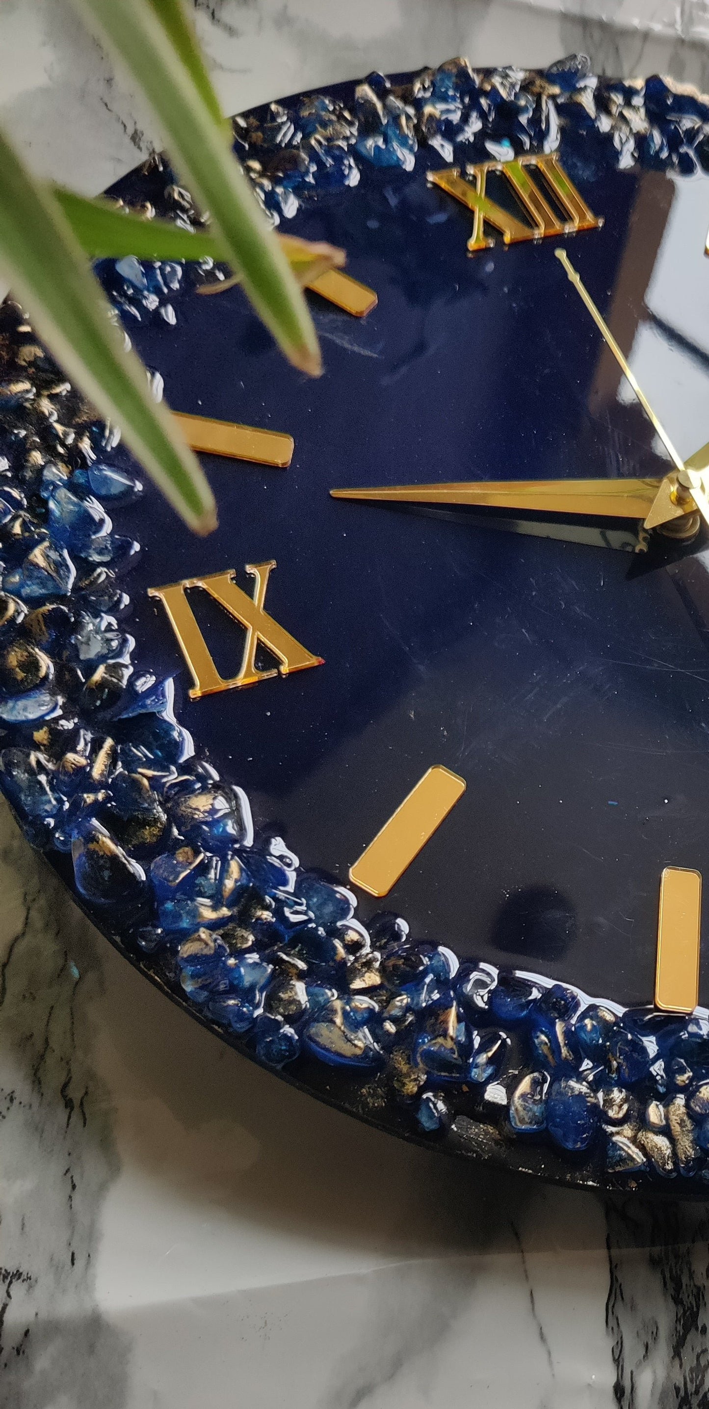 Deep Blue resin clock