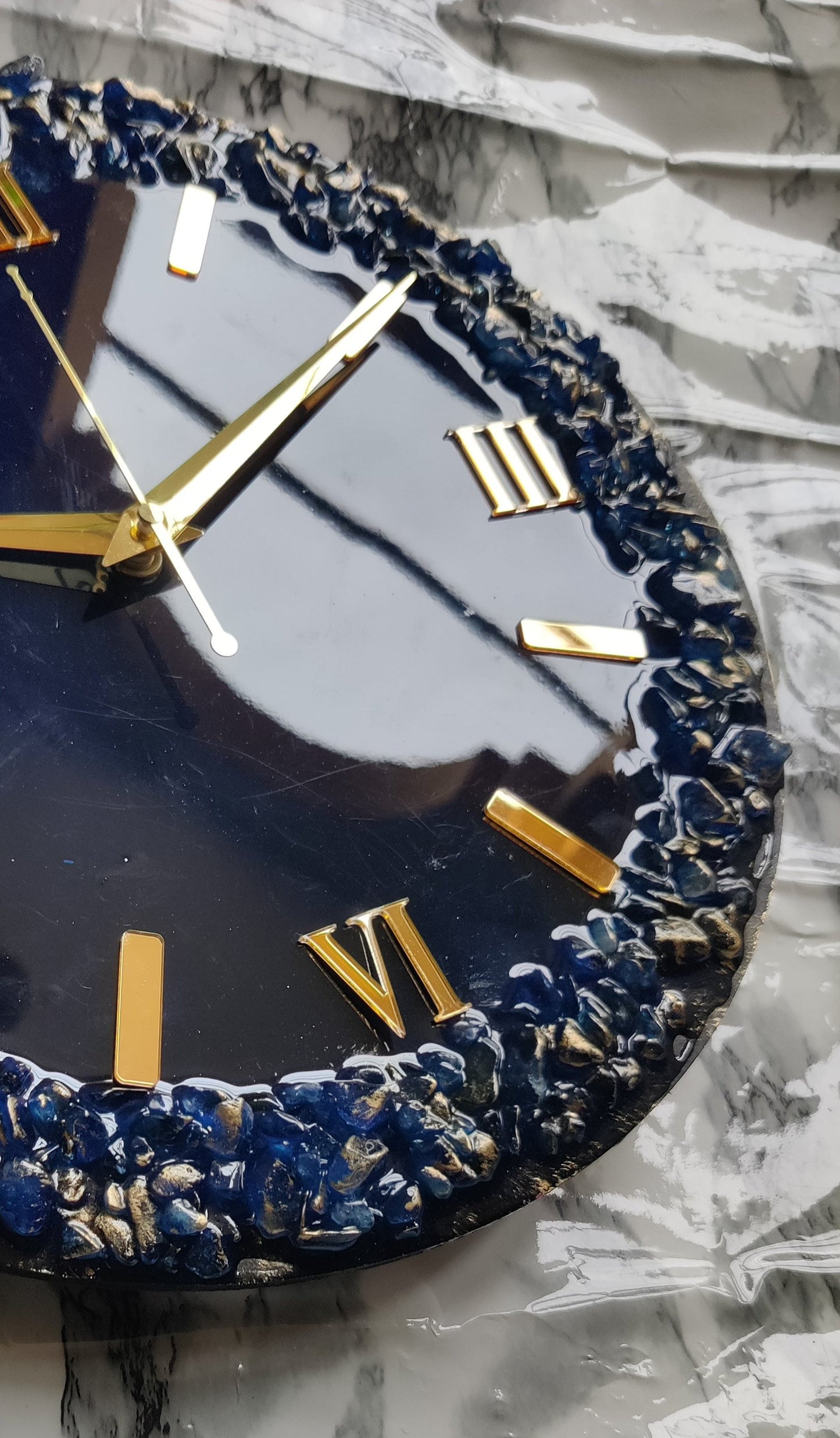 Deep Blue resin clock